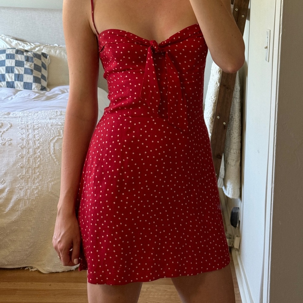 Reformation Red Polka Dot Dress